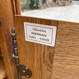 English chest of drawers in solid oak satin wood