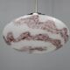 1970s Czech mid-century pendant lights, blown glass and chrome, rewired, pair