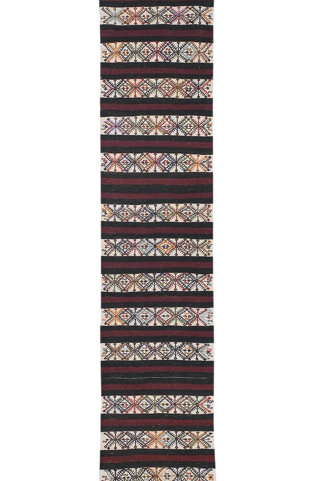 Vintage Turkish hallway rug 69x465 cm