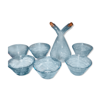 Vinegar oil and 6 glass cups Biot