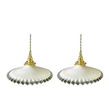 Set of two white opaline suspensions