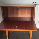 Vintage bedside table from the 70s scandinavian with a flap