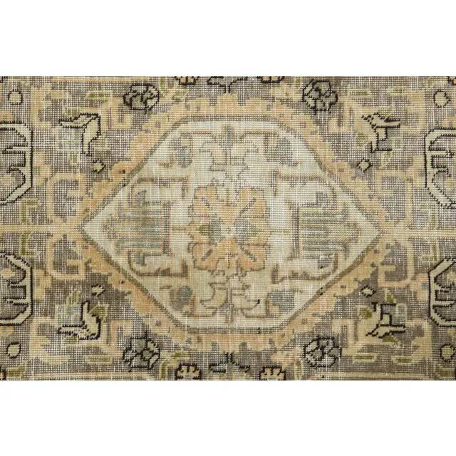 1970s Vintage Persian Handmade Wool Cotton Yellow Area Rug 283x386