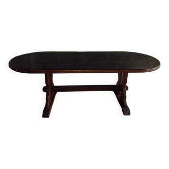Oak table with glass top