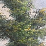 Peinture sur toile encadrée bois doré