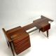 Bureau en bois et laiton attribué à Vittorio Dassi, Italie, années 1950