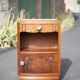 Bedside table, wooden nightstand with marble plate, art deco furniture, vintage furniture