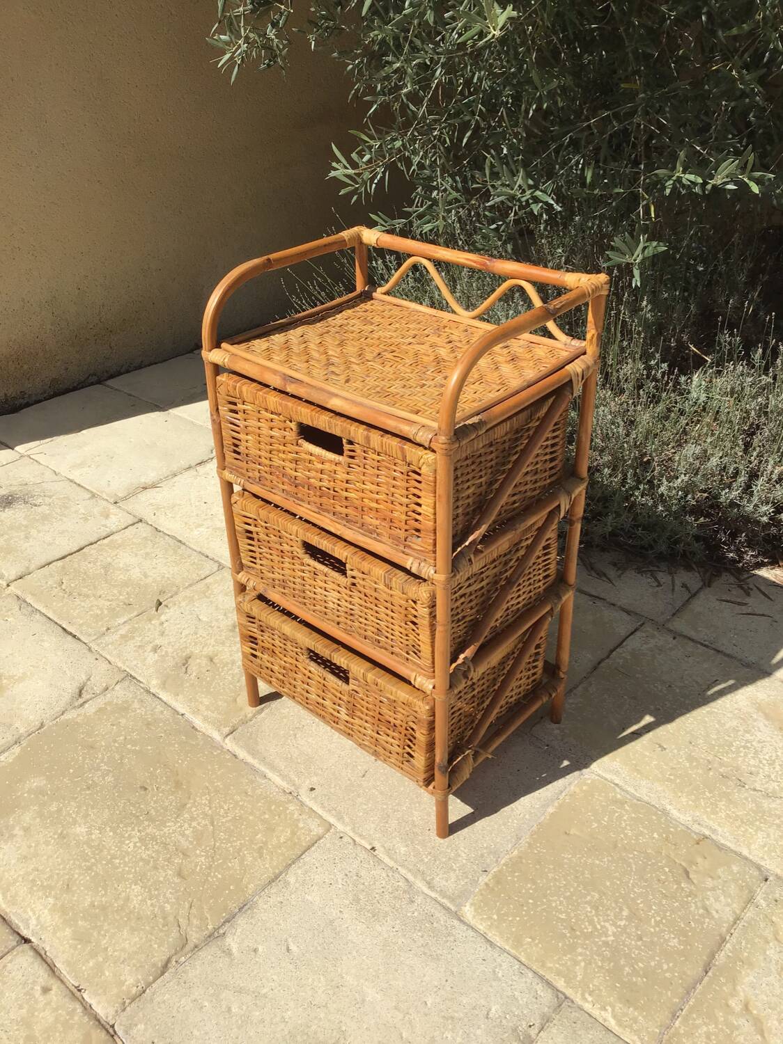 Rattan chest of drawers