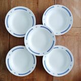 Set of 5 Lustucru deep plates
