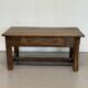 Old farmhouse table in solid oak, 1 drawer, France