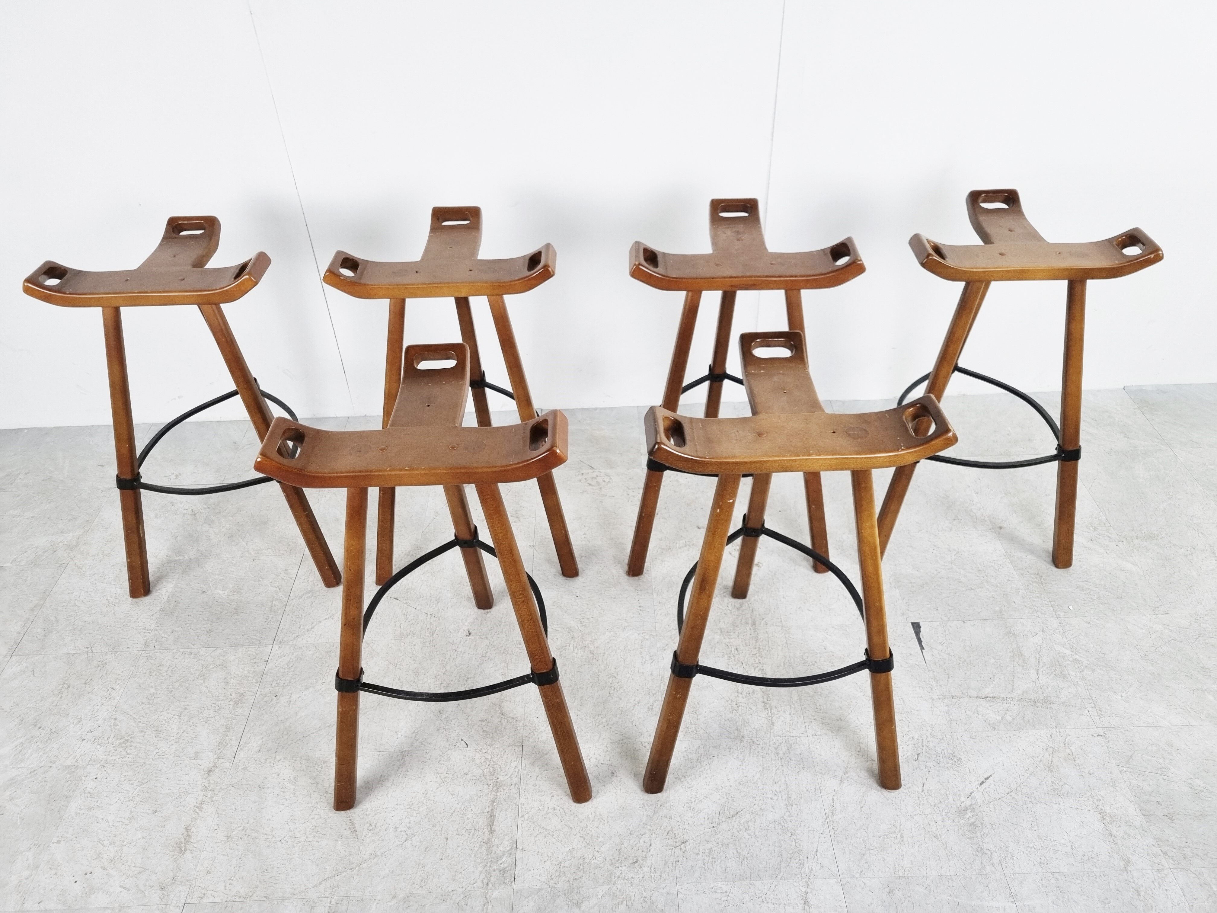 Mid century brutalist bar stools, 1960s
