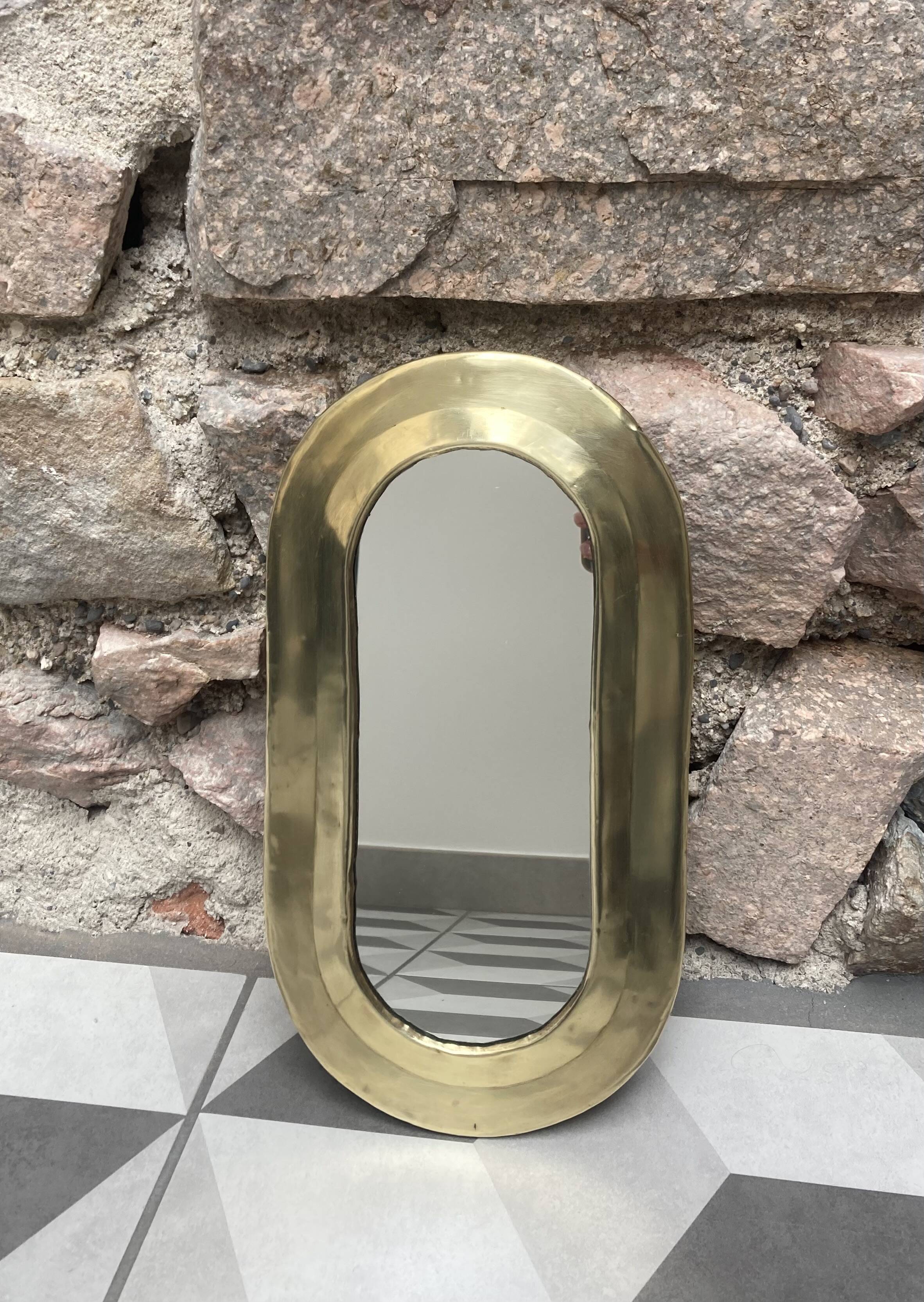 Brass contour mirror 32 x 17cm
