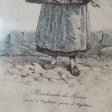 Vintage engraving print frame vernet card