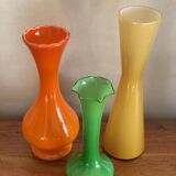 Trio of vases, soliflores