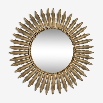 Mirror sun metal golden vintage 50s - 48cm.