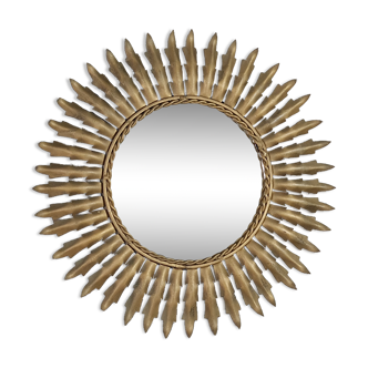 Mirror sun metal golden vintage 50s - 48cm.