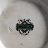 French vintage cake plate or cake stand for desserts or fruit, Sarreguemines, mod. Myosotis