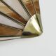 Art Deco style fan wall light in brass and real glass paste. 60s