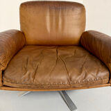 Vintage DE SEDE DS-31 brown leather armchair from the 1970s