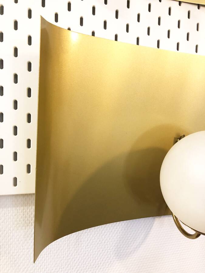 Pair of art deco brass wall lights