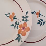 Flat earthenware plates Moulin des Loups Saint Amand Model Amélie Vintage