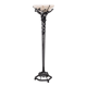 Edgar Brandt style Art Deco floor lamp in wrought iron with alabaster cup