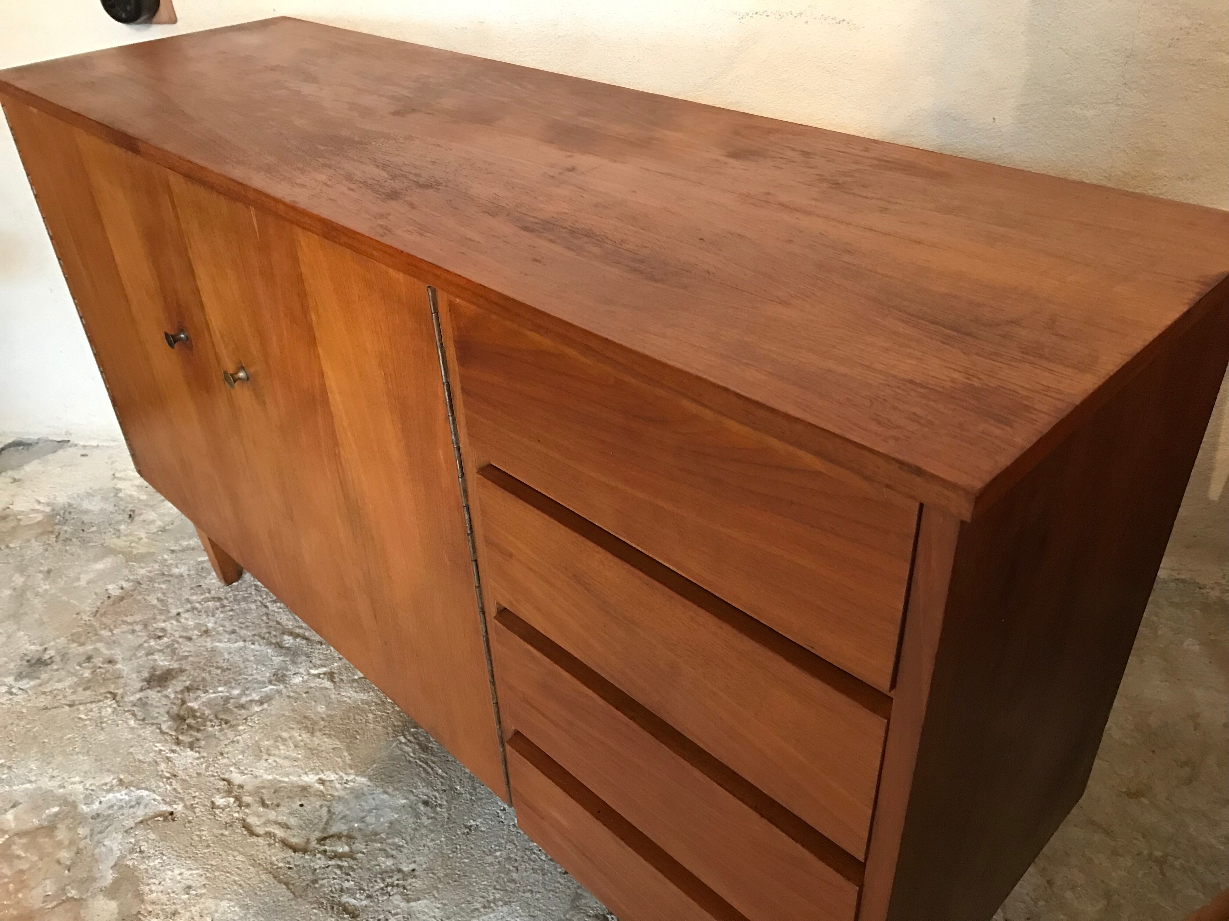 Vintage style scandi enfilade in blond walnut veneer