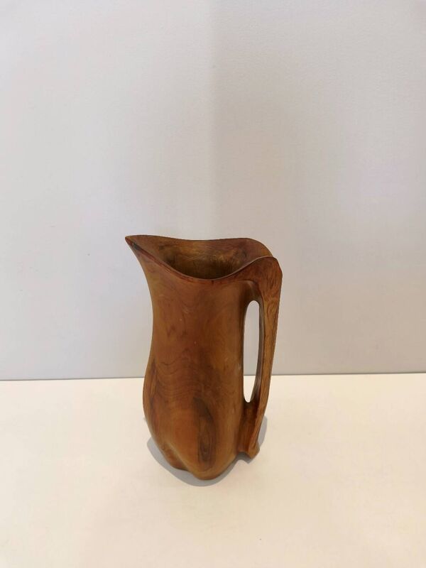 Pichet broc carafe en bois d'olivier vintage