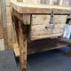 Old wooden workbench of shoemaker carpenter of the 50s