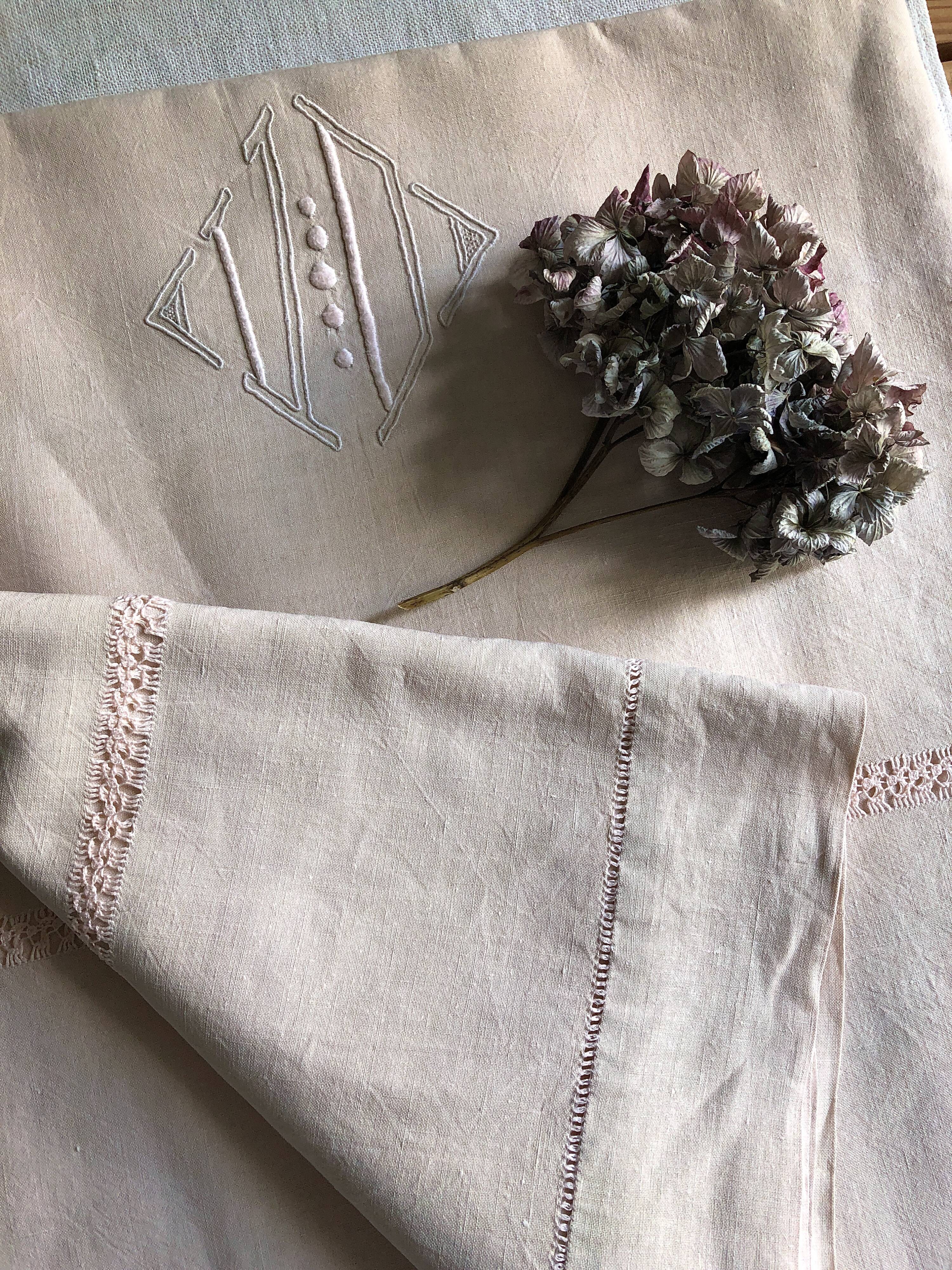 Old Sheet In Pure Thread Pink Powdery Linen