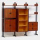 Mid century freestanding roomdivider wall unit system in teak, 1960s