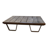 Table basse industrielle vintage en bois et métal