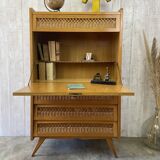 Vintage wood/wicker secretary