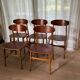 5 beech and teak chairs - Denmark 50s/60s