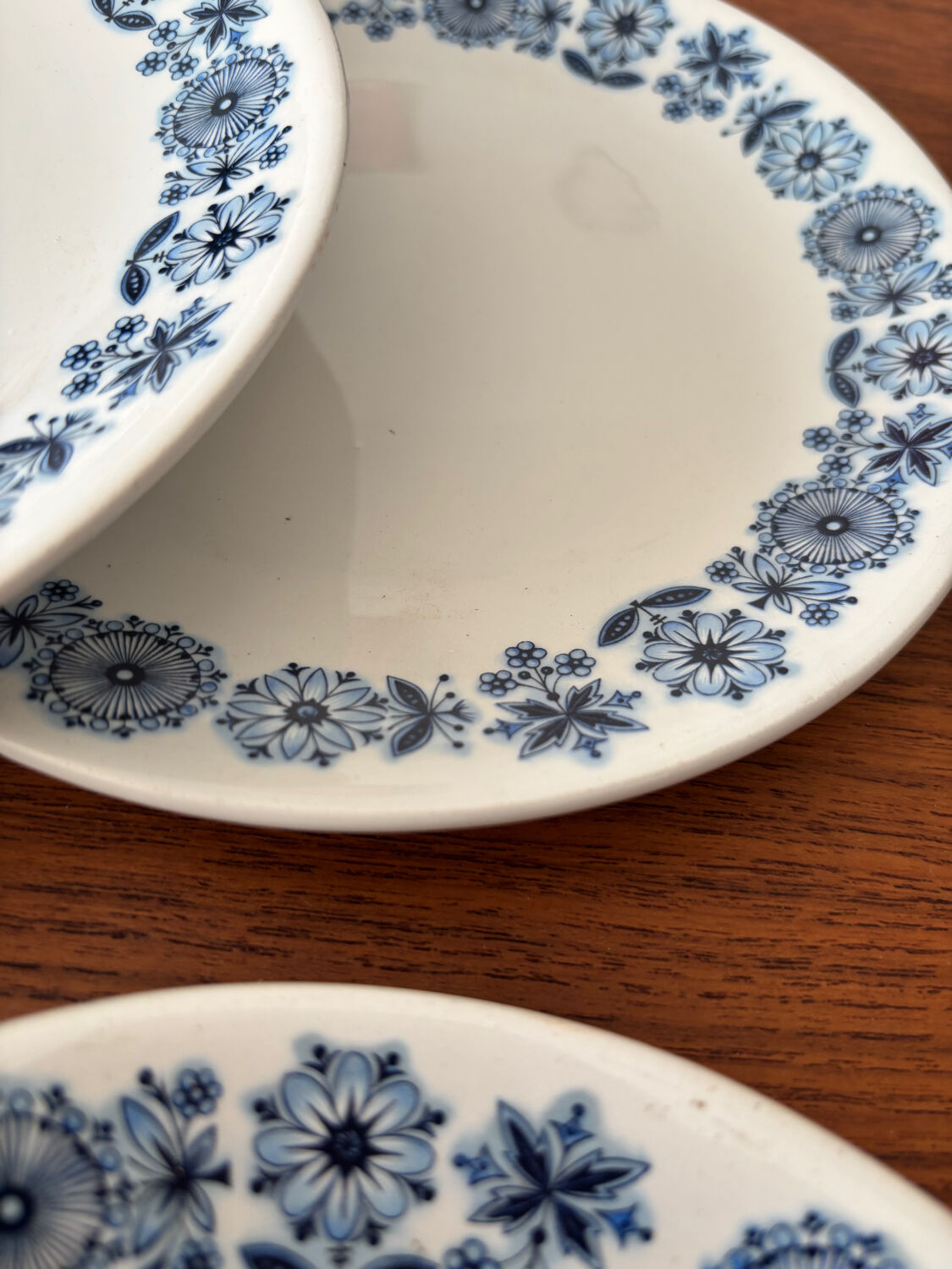 Set of 6 dessert plates Lunéville Blue Flowers – Vintage crockery