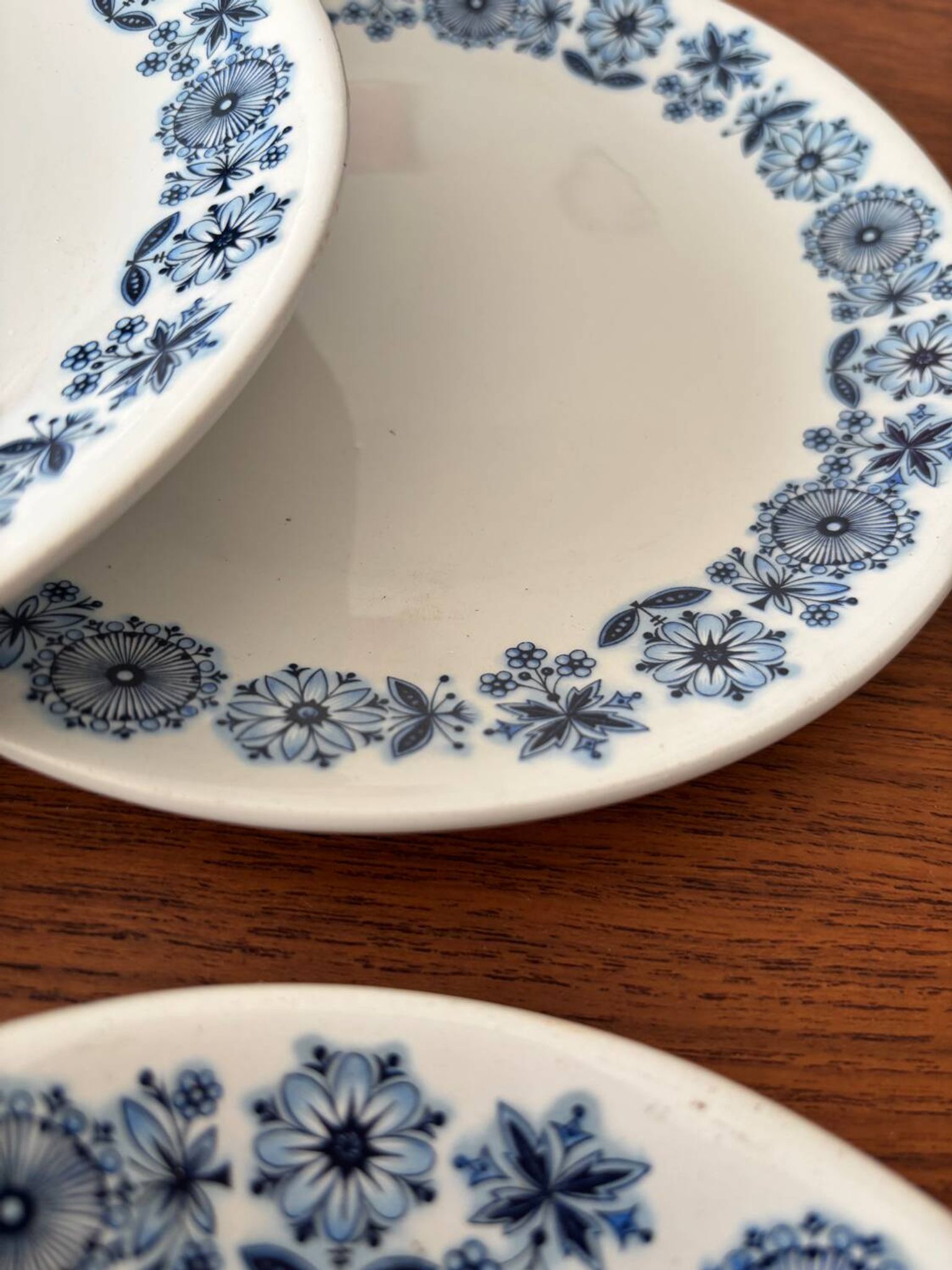Set of 6 dessert plates Lunéville Blue Flowers – Vintage crockery