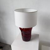 Red ceramic table lamp from the 70s