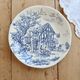 Vintage Gien plate – Ivory earthenware with romantic blue decoration