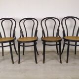 Black canned bistro chairs