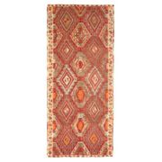 Vintage Turkish Hand-Knotted Wool Cotton Red Runner Rug 146x335