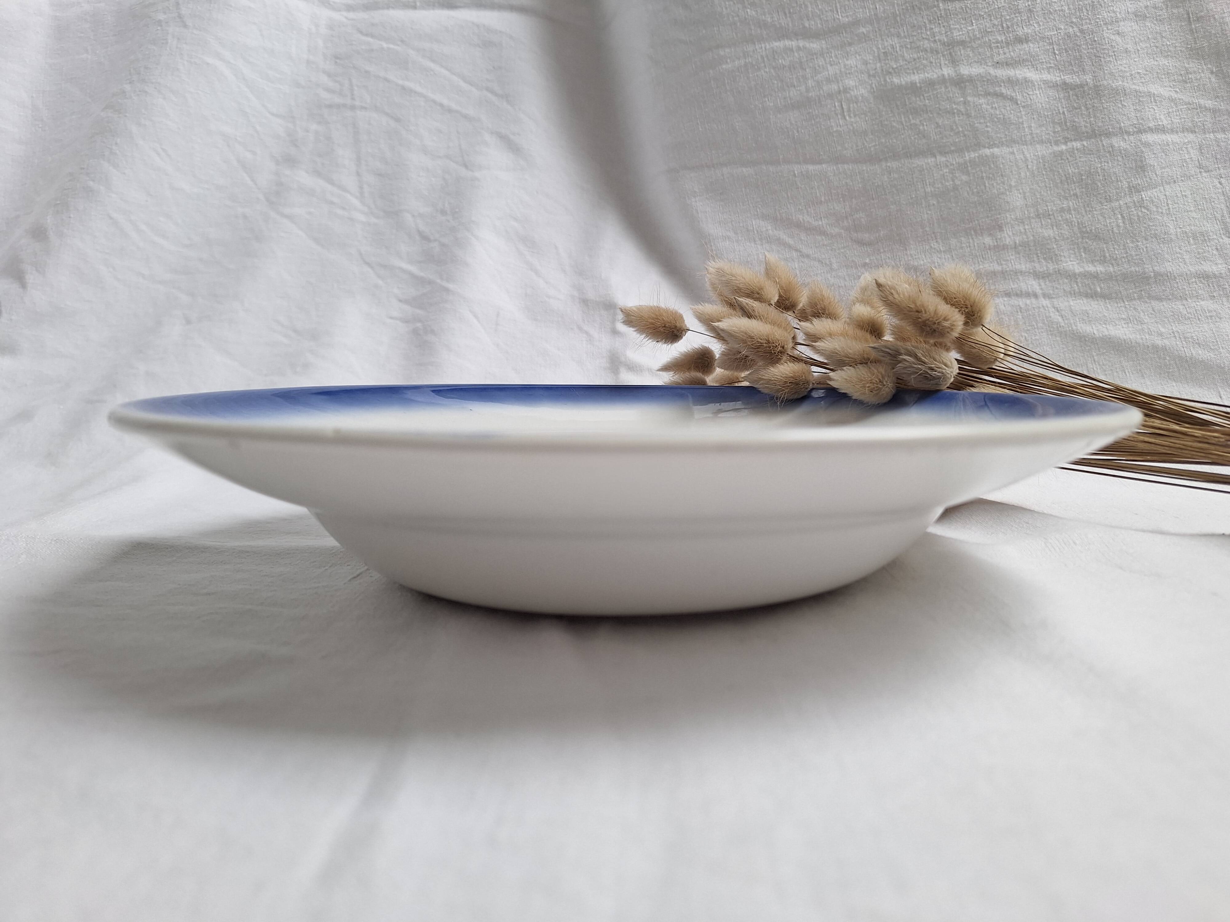 Badonviller art deco blue deep dish