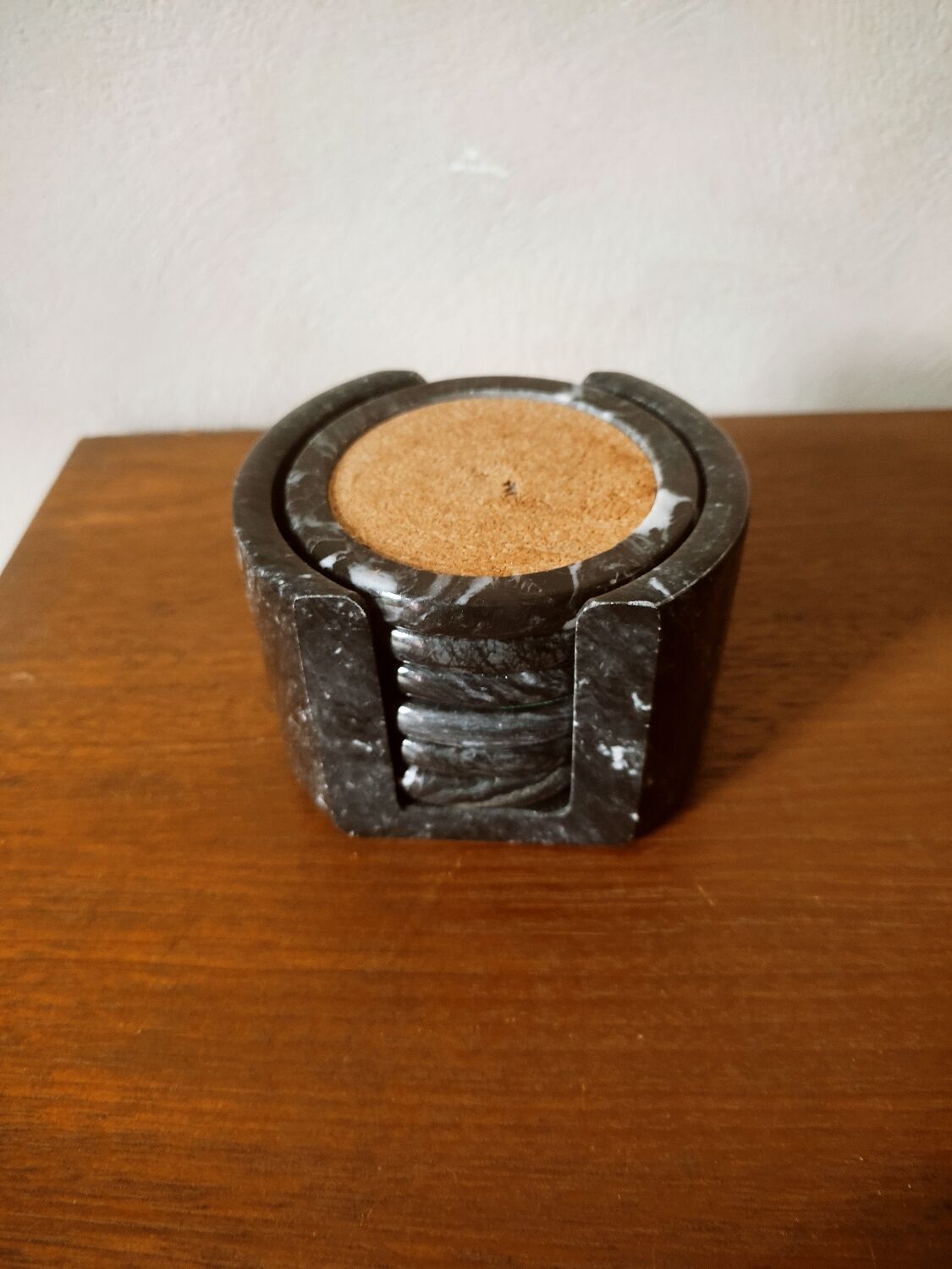 Black marble coasters