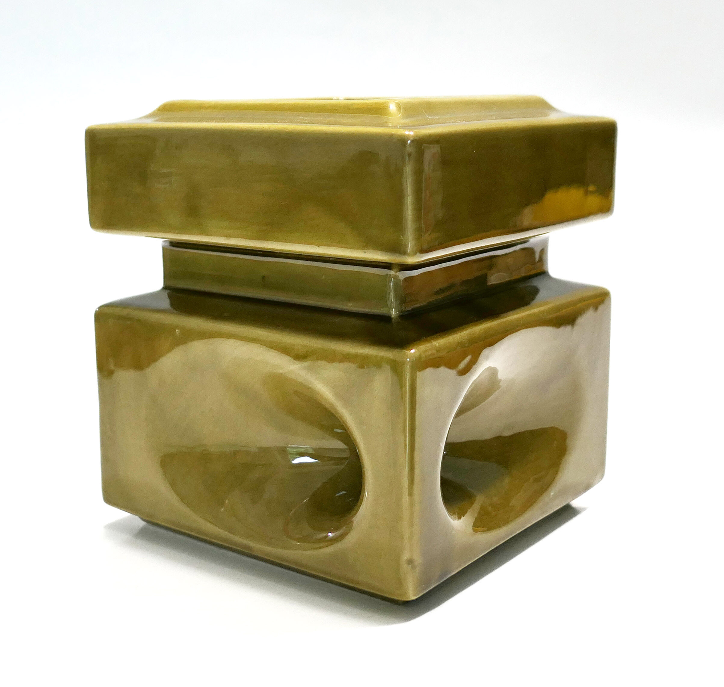 Modernist ceramics 1960s olive green
