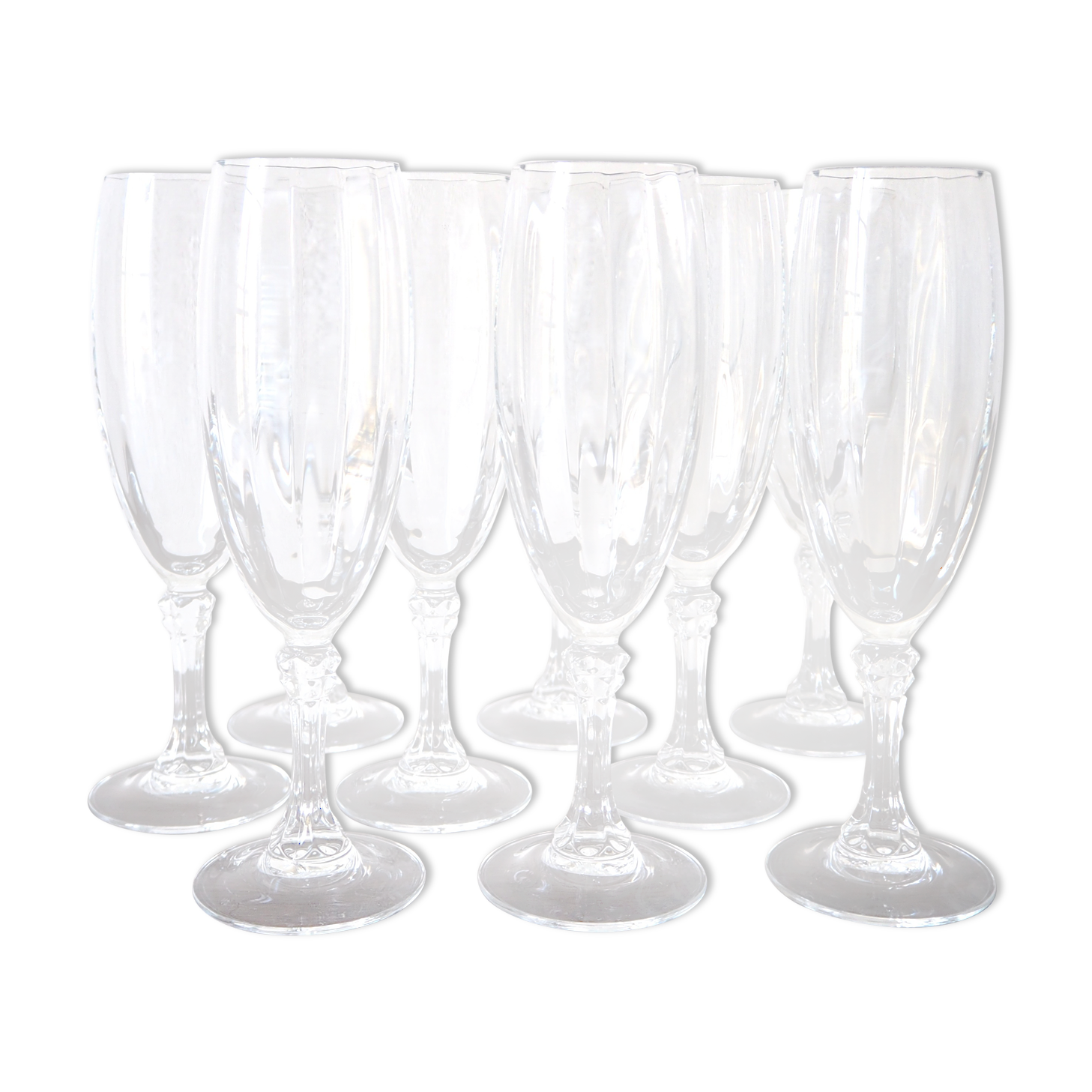 Set of 9 champagne flutes