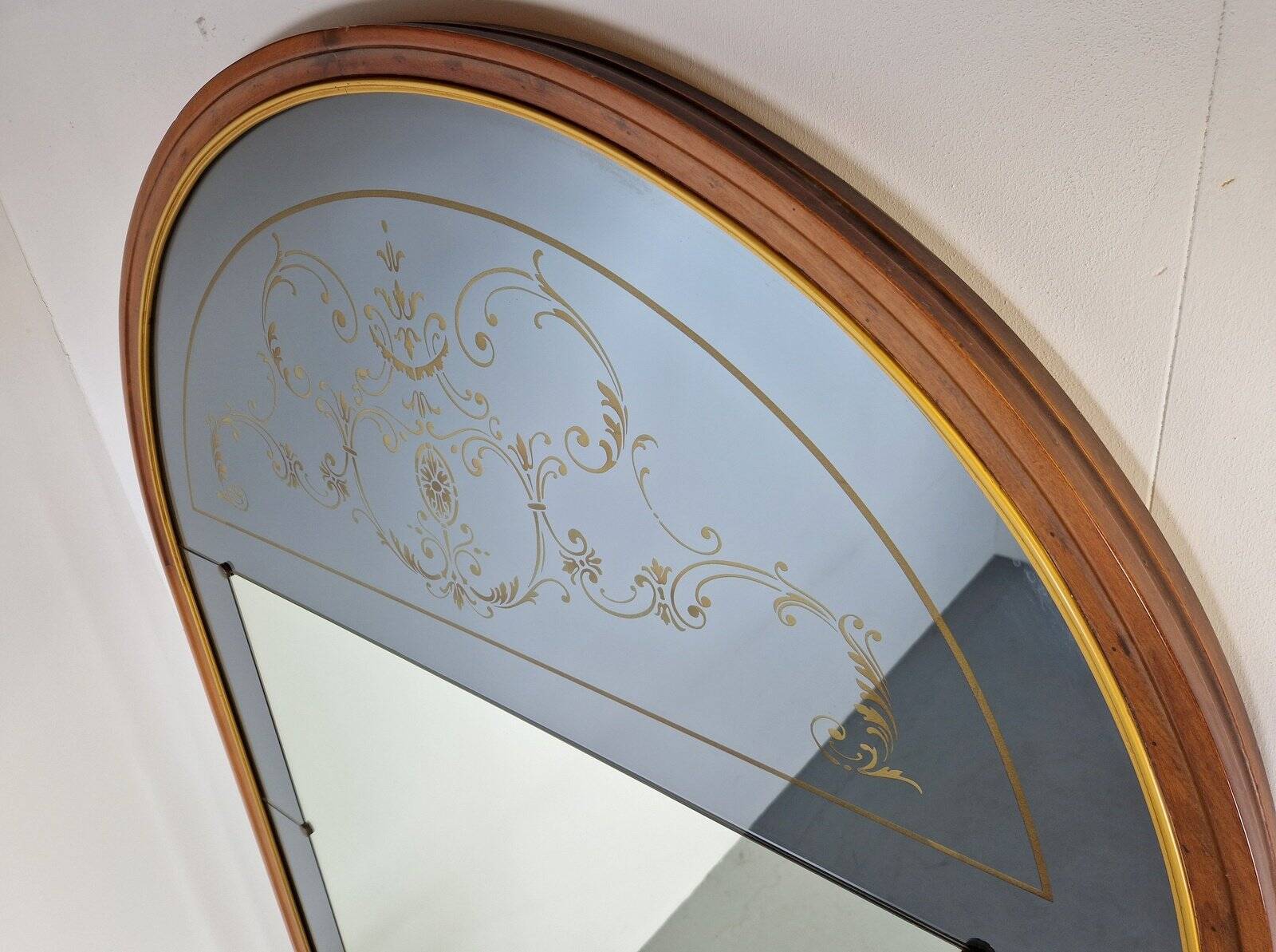 Vintage Floor Mirror with Console Table from Cristal Art, Italy, 1960s