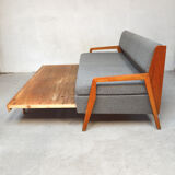 Sofa bed grey compass feet, 1960