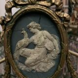 Lustre de style Louis XVI en bronze et pendeloques de cristal XIX Siècle