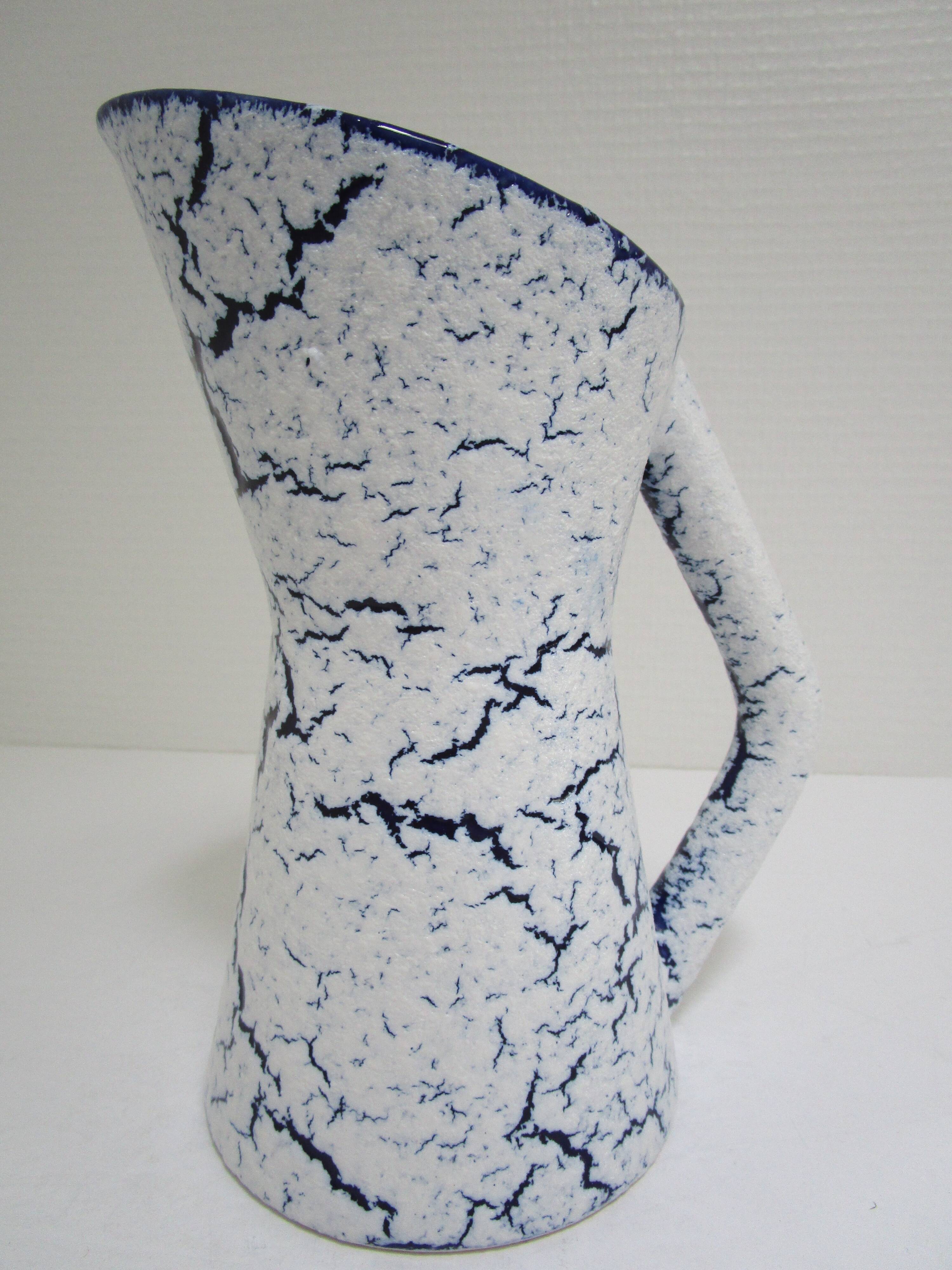 Pichet fat lava blue ceramic vintage design