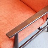 1960 Henryk Lis mid century armchair in rusty orange