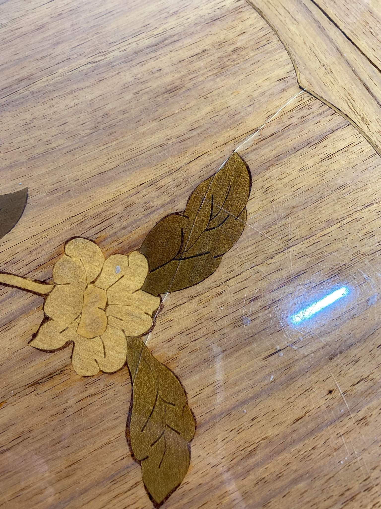 Side table marquetry in rosewood